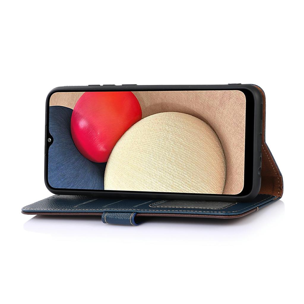 KHAZNEH For Samsung Galaxy XCover7 Pro Case RFID Blocking Wallet PU Leather Phone Cover with Strap