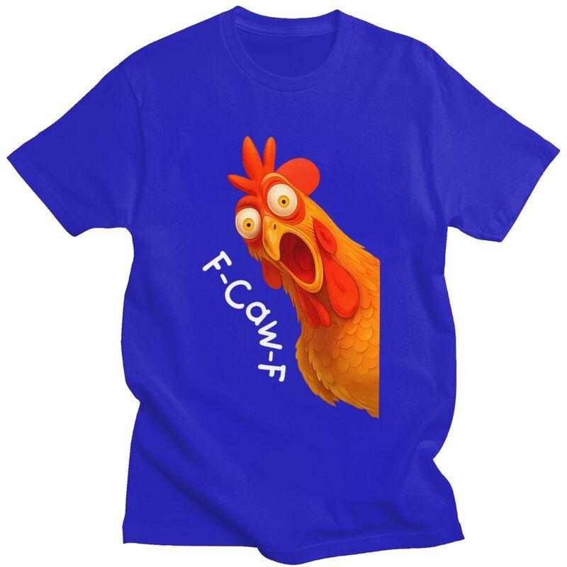 FCawFChicken TShirt 100 Cotton Tee Tops Streetwear Round Neck Sarcastic Rooster Tshirts Fashion ShortSleeve Clothes