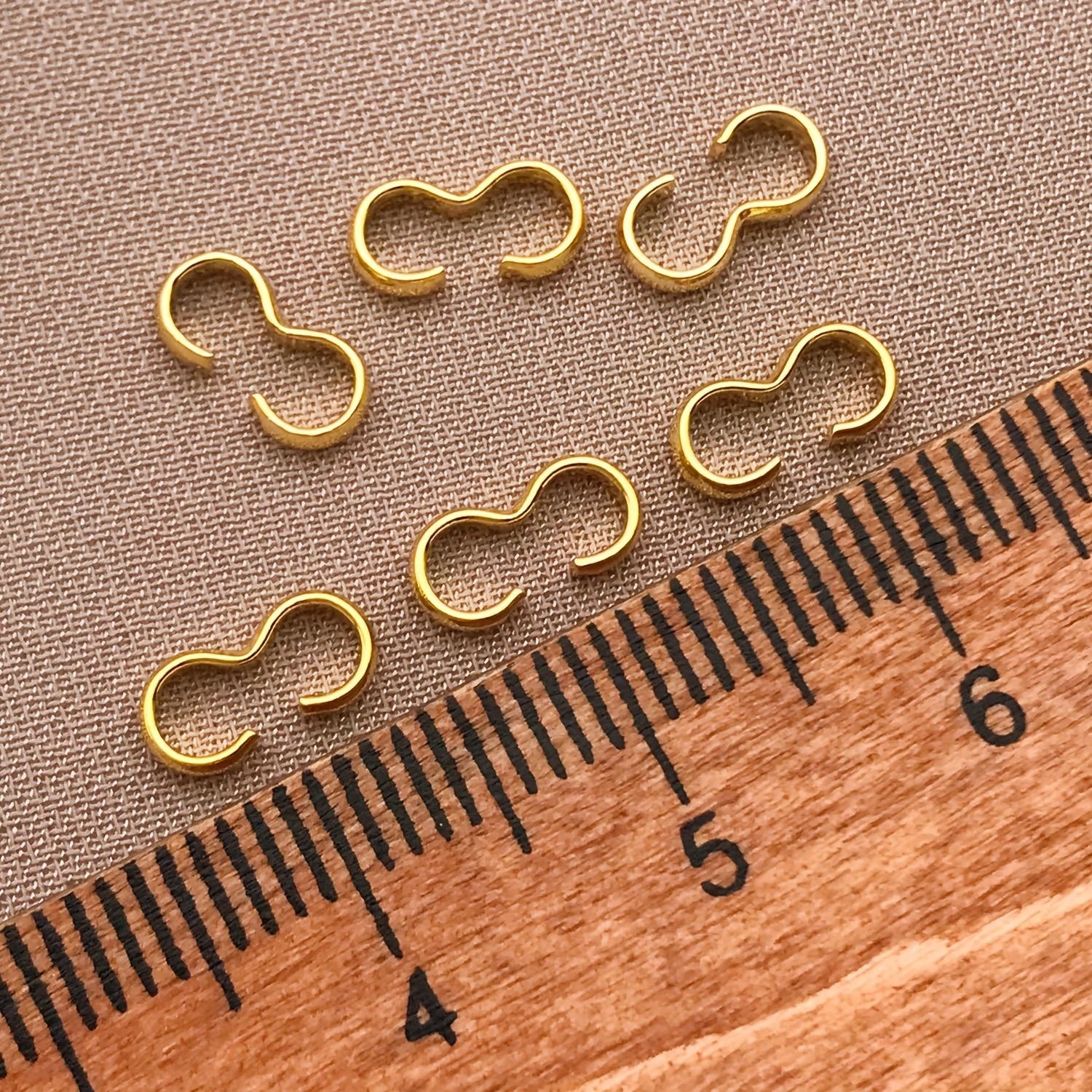 

21pcs Copper Plated 18K Golden Plated High Color Retention Three-Character Clasp Bracelet End Clasp Handmade DIY Jewelry золотий