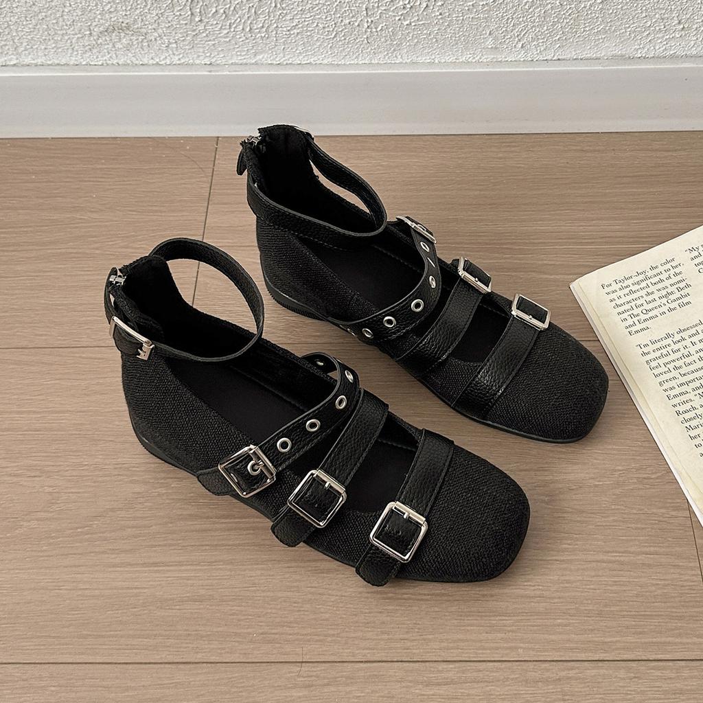 French Inner Height-increasing Ballet Mary Jane Small Leather Shoes Single Shoes Women's 2025 New Summer Skirt Height-increasing Single Shoes