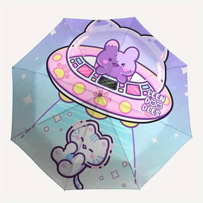 

1pc Kawaii UFO Automatic Open/close Folding Umbrella, Compact Portable Travel Umbrella, Durable Construction yy250809096