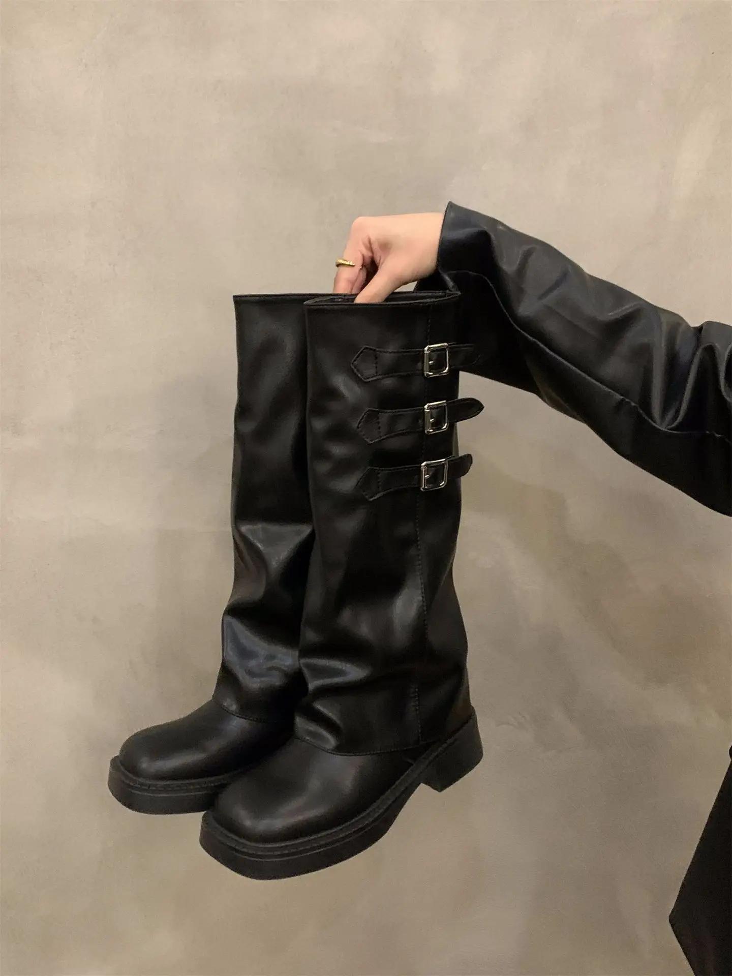 

Мода 2024 Зимние Ботинки на Платформе Женские Длинные Модные Замшевые Сапоги до Колена Женские Элегантные Туфли на Квадратном Каблуке 35 чёрный