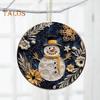 2Pcs Christmas Ornaments Acrylic Flat Xmas Tree Snowman Clock Pendant for Indoor Outdoor Christmas Tree Home Party Decoration