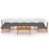 8 Piece Garden Lounge Set with Cushions Solid Acacia Wood
