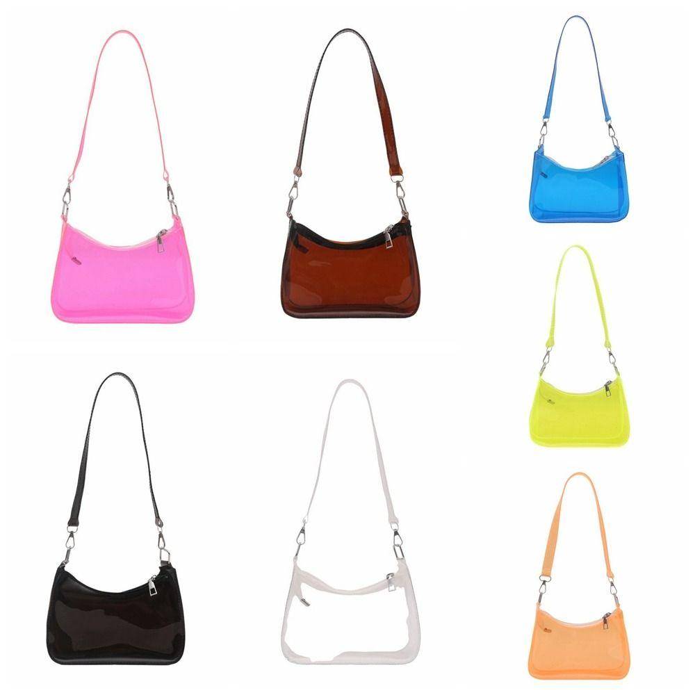 Jelly Color Crossbody Bag Clear Handbag PVC Transparent Shoulder Bag Water-Sprinkling Festival