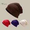 Ladies Hats Beanie Hat Double-layers Thin Stretchy Slouchy Baggy Keep Warm Solid Adults Color Spring Autumn Women Men Couple Skull Cap for Outdoor