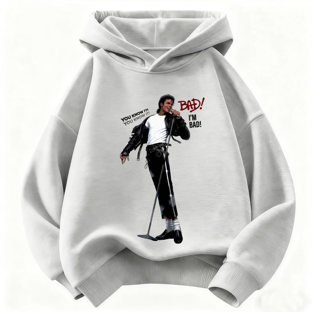 Felpa con cappuccio unisex con stampa Michael Jackson per bambini – Nuova Autunno/Inverno 2026 Felpa calda per bambini Top Grafico Icona Pop Retrò