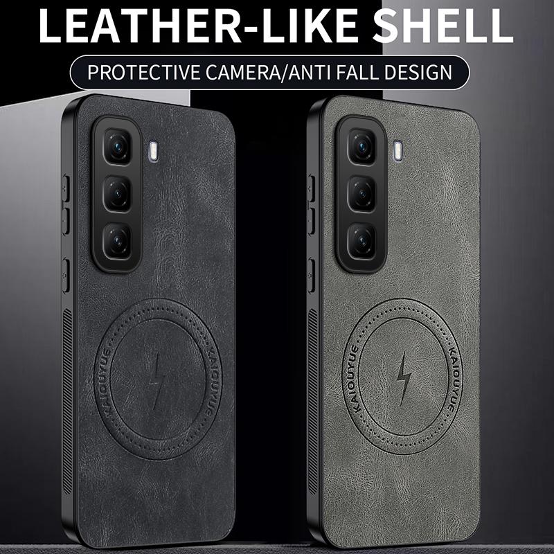 For Infinix Hot 50 Magnetic Phone Case For Infinix Hot 50 Pro Plus Sheepskin Leather Cover Hot 50 Pro Soft Lambskin Shockproof