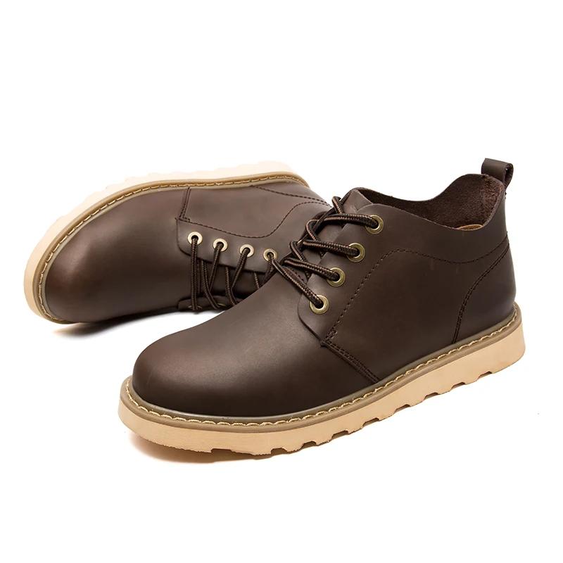 Working Shoes Men Work Boots Brown Boot Genuine Leather Boots for Men Men's Safety Shoe Dress Booty Man Casual Sneakers Ankle &