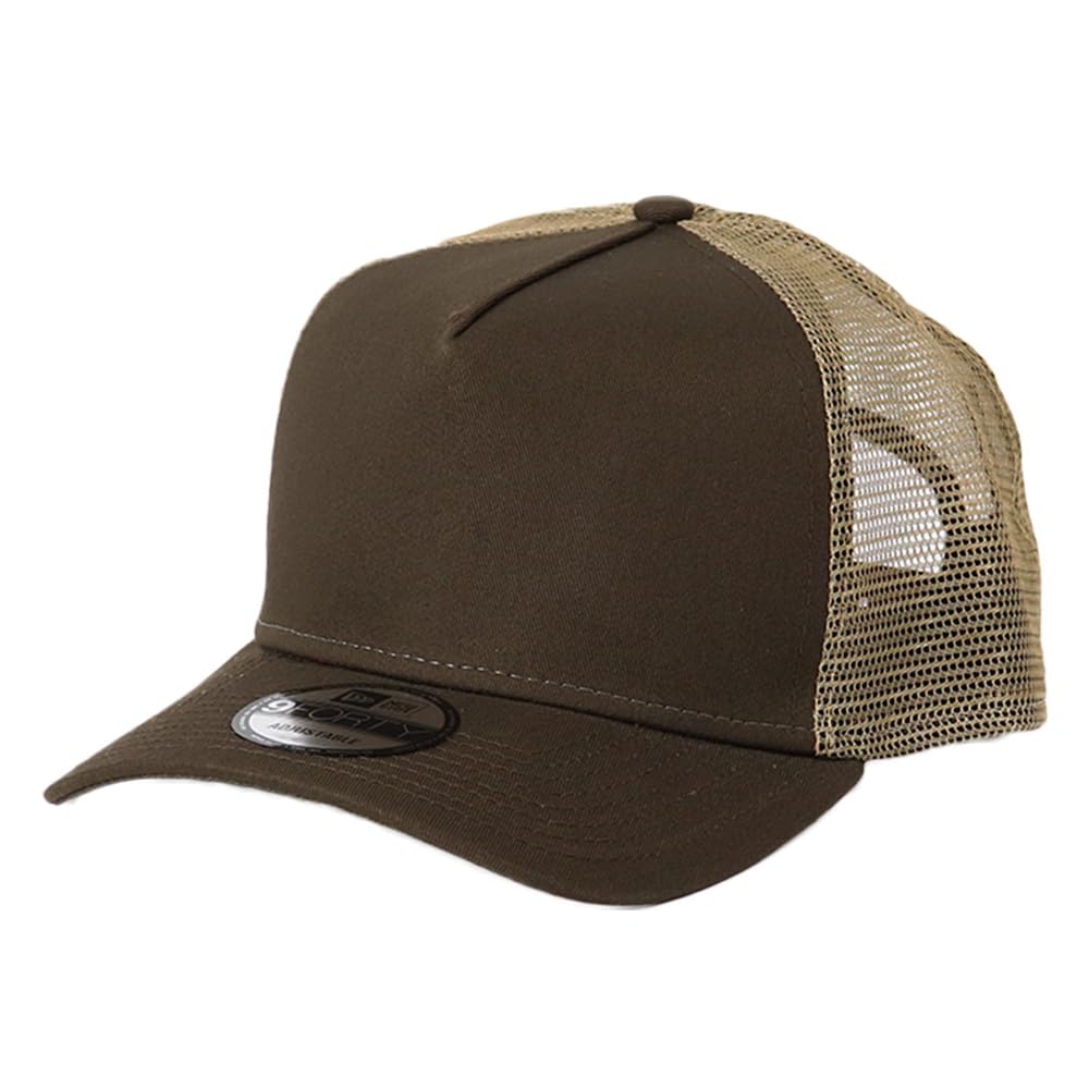 New Era 9FORTY Mesh Solid New Era with 99HeadwearShop Baseball Khaki One Size Fits All Men's Cap, Color, NE205, Sticker, Cap, Chocolate, Mesh, Brown,