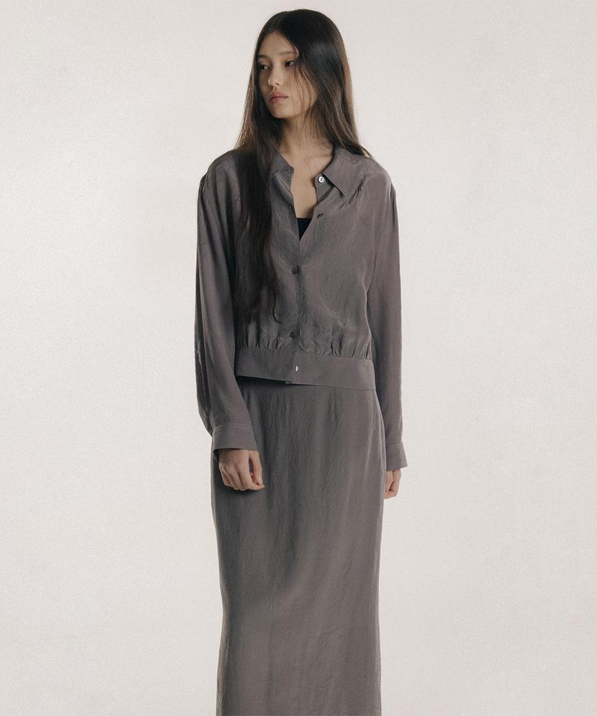 Beullaengkeulumumeon Wrinkle H Skirt_Mauve