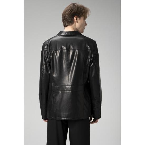 Mens Coat Comfortable Cut Vegetal Genuine Leather Men's Coat