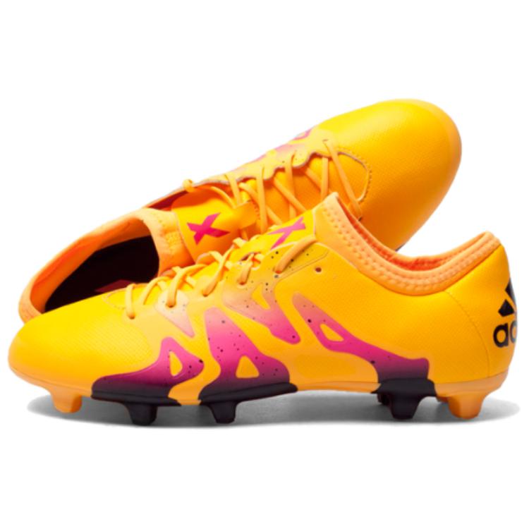 Adidas X 15.2 Fashion FG (Rubber Long Stud) Slip Resistant Durable Soccer Shoes Men Soccer Shoes Yellow S74672