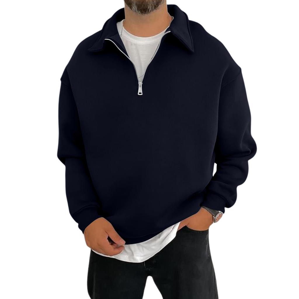 Men's Casual Loose-Fit Collared   Shirt With Long Sleeves
