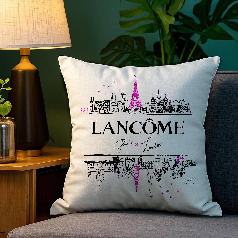 Fashion Pattern L-L-LancomeS Pillow Case Home Double-sided Printing Short Plush Colorfast Microfiber Cushion Cover