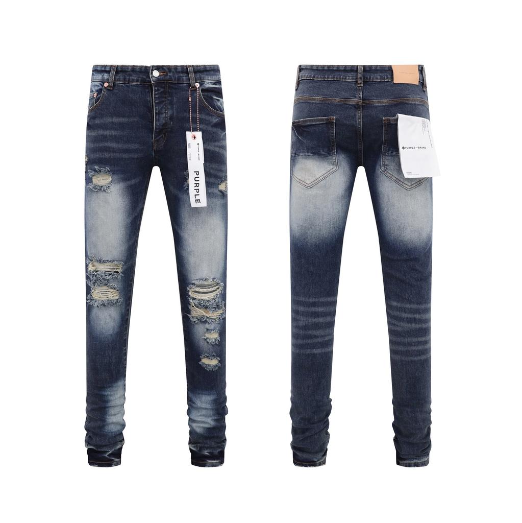 ZYLLO Retro Streetwear Men's Jeans New Trendy Low Rise Skinny Denim Pants Slim-Fit Trousers