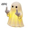 Novelty Dorm Room Decor Halloween Ghost Lamp Cute Middle Finger Ghost/Reading Book Night Light Funny Vinyl Ornament Spooky Figurine for Tabletop,