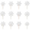 Christmas Snowflake Cake Toppers With Shining Design Paper For Holiday Party Decor