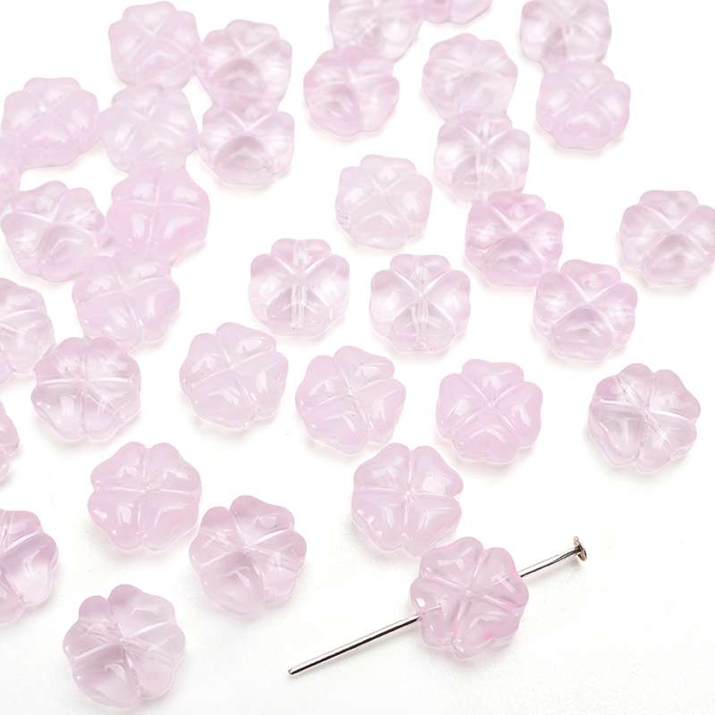 20 adet/torba 10mm cam çiçek boncuk Charm ara parça boncuk küpe kolye DIY takı yapımı
