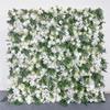 Uflower 5D White & Green Artificial Flowers Wall Roll-Up Burgundy Floral Wedding Curtain Decorative Event Backdrop