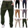 Men's Slim Fit Cuffed Trousers With Adjustable Waist And Multiple Pockets
