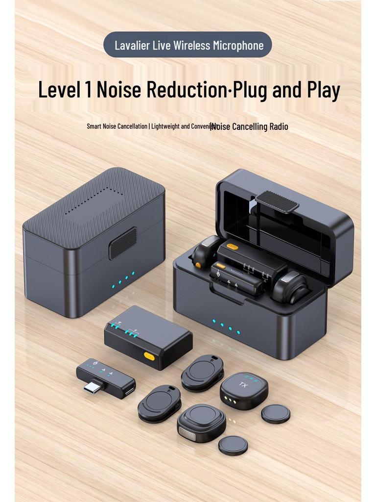 Magnetic Wireless Lavalier Microphone with Cold Shoe Mount and Noise Reduction for Live Streaming and Outdoor Shooting.