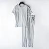 Mens Spring and Summer Updated Modal Pajamas Two-piece Short-sleeved Trousers Thin Large Size Comfortable Fit Athletic Home Wear Suit Sleepwear