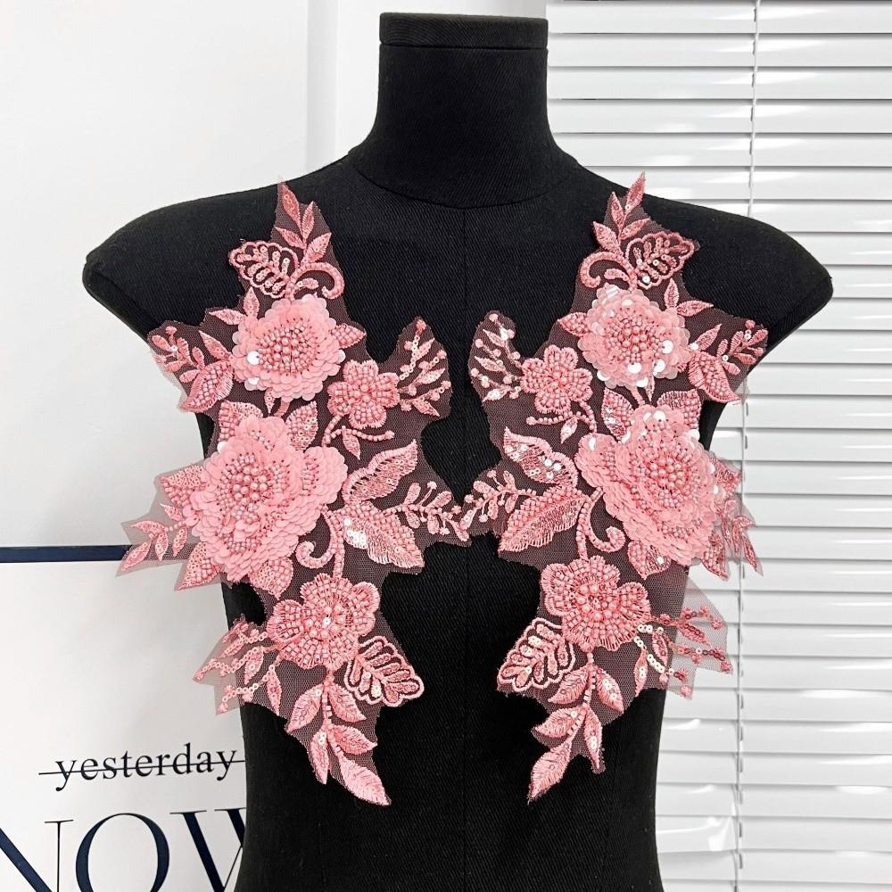 Embroidery Lace Flower Stickers Bead Colored Applique DIY Embroidery Lace  DIY Projects