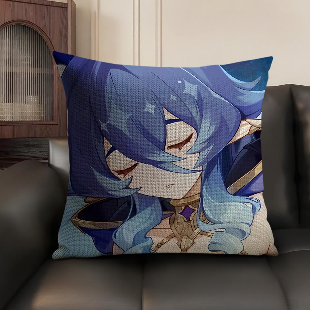 Layla Genshin Impact Cute Cushion Cover Natural Linen Organic Fabric Double-Sided Printing Sofa Home Decor Gift Pillow Case