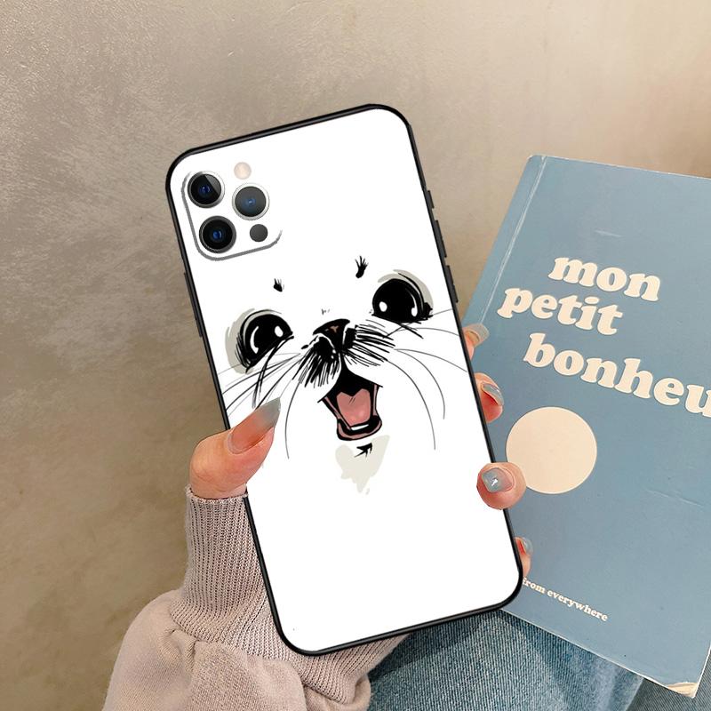 Baby Seals Case For iPhone 17 Air 16 15 14 13 11 12 Pro Max 13 mini XR 15 16 Plus 16e Back Cover Shell