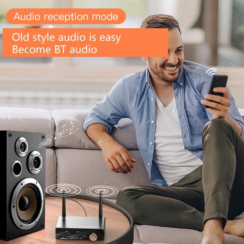 6 in 1 Digital to Analog Converter BT 5.3 Receiver Transmitter Optical Coaxial AUX RCA USB TF DAC Wireless Audio Adapter