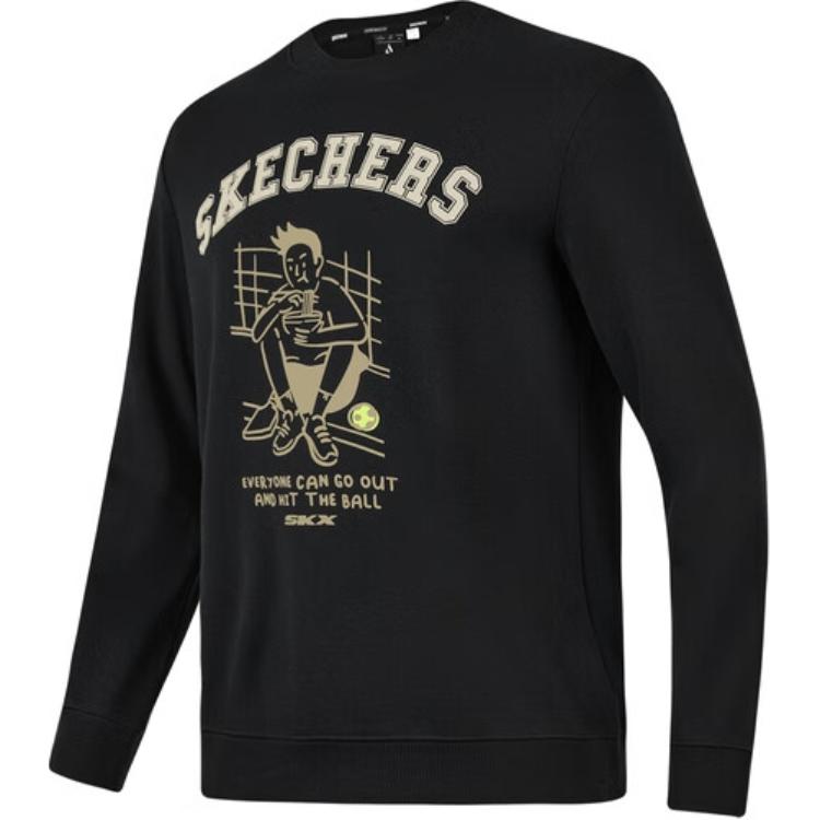 Skechers Anime Print Crew Neck Pullover Sweatshirt Unisex sweatshirt Black P423U017-0018 S
