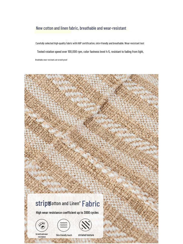 Cotton Linen Striped Washable Bean Bag Sofa for Living Room