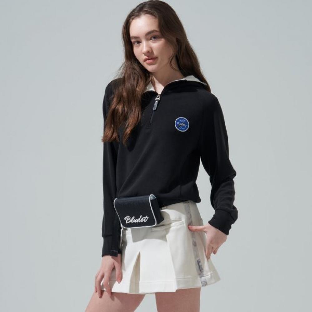 Blu Dot Half Zip Hoodie Bk 090
