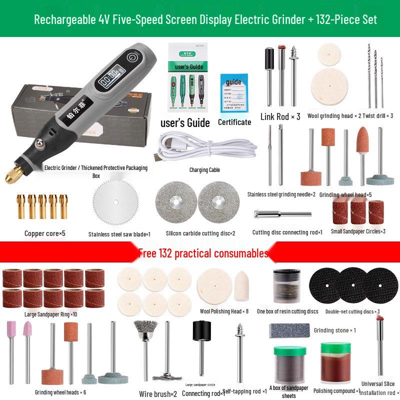 Wireless Mini Electric Grinder: Rechargeable Lithium Battery Handheld Tool for Grinding, Drilling, Engraving & Polishing
