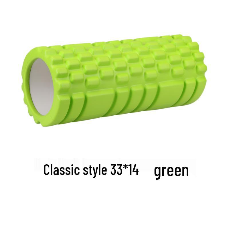 

EVA Hollow Wolf Tooth Yoga Foam Roller - Muscle Relaxation & Pilates Fitness Tool 33x14CM зелений