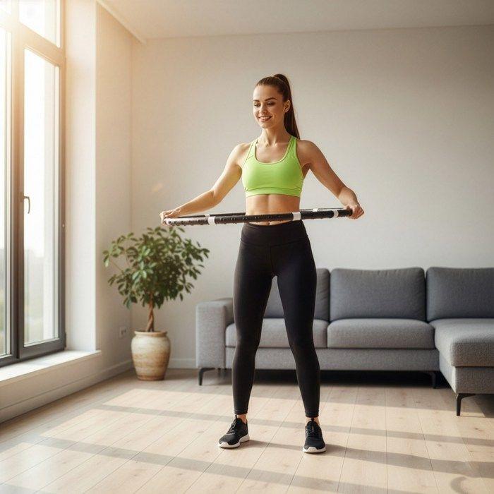 ACTIGET Hula hoop fitness pieghevole, 92 cm, con sporgenze massaggianti, nero