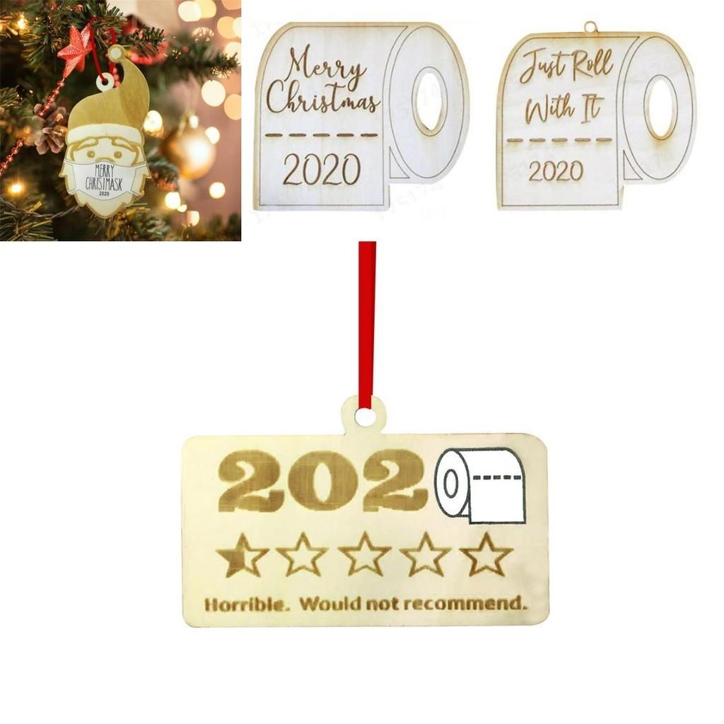 Charming Wooden 2020 Christmas Toilet Paper Santa Claus Quarantine Decoration