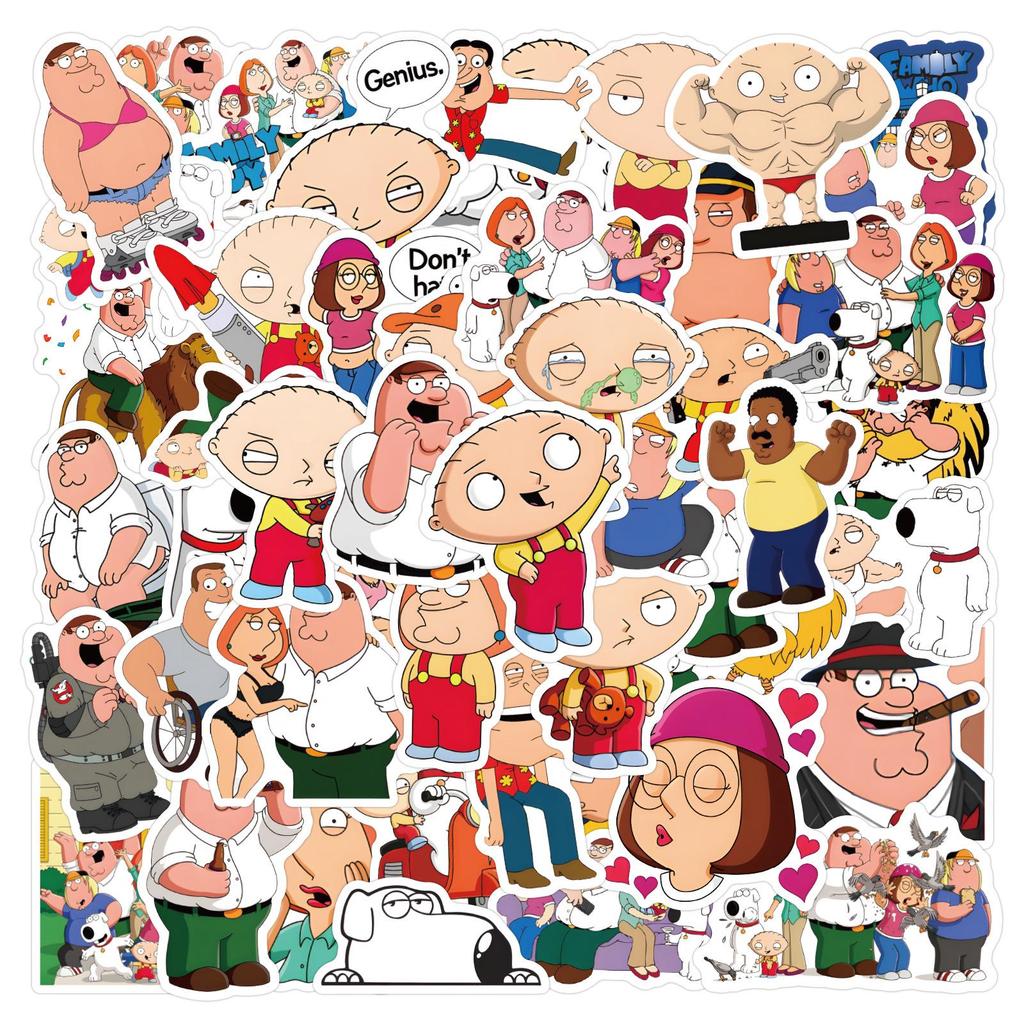 56 Family Guy Parody Graffiti Stickers for Home, Scooter, Computer, Guitar, and Diary Decoration