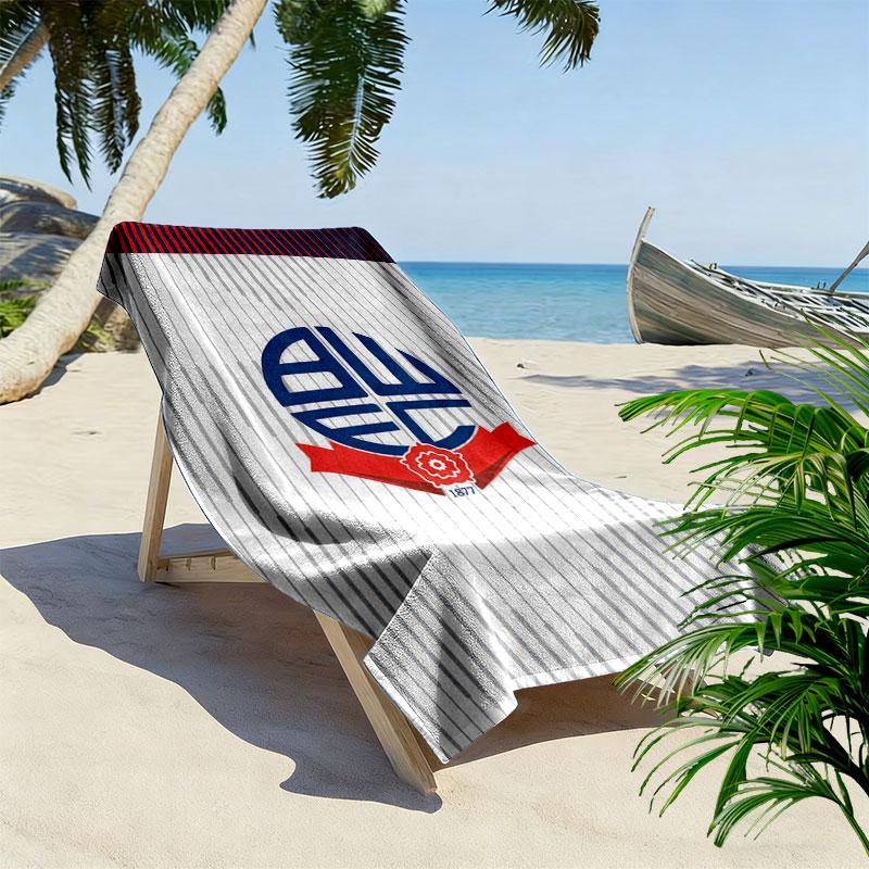 Bolton poster Beach Towel, Large Soft Quick Dry Towel for Beach Camping Swimming