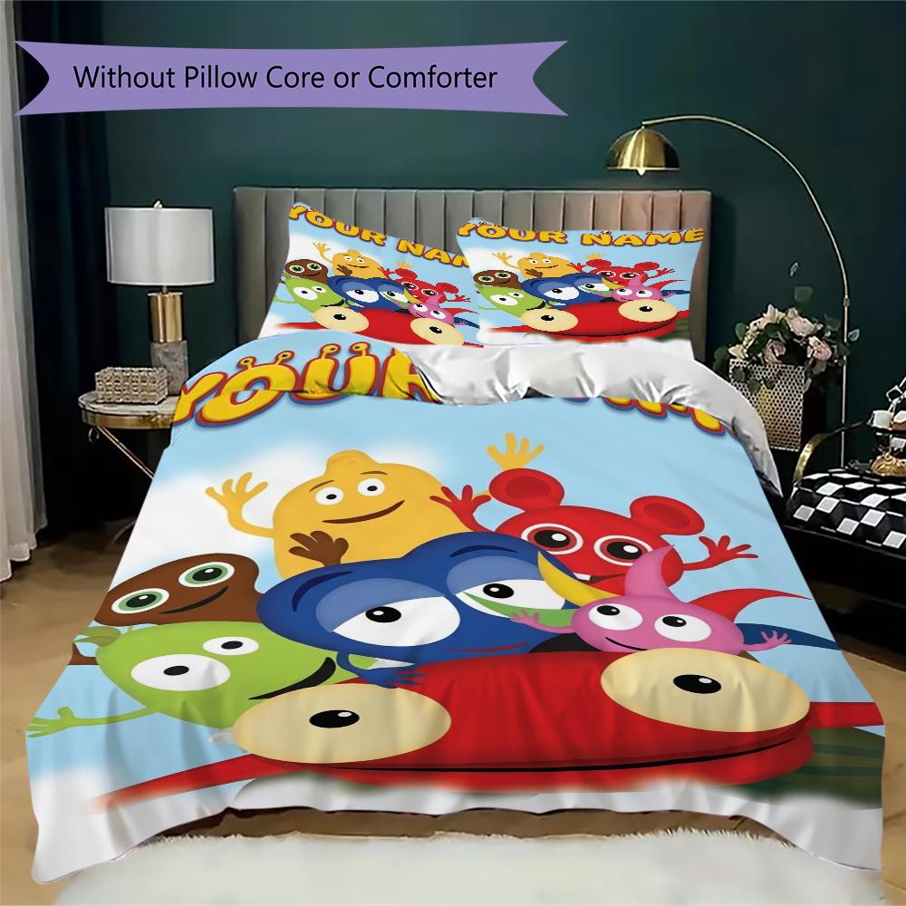 Custom Name Babblarna Pattern Bedding Uilt Set Uilt Cover Pillowcase Home Decoration Birthday Gift (1*duvet Cover+2*pillowcase Without Core)