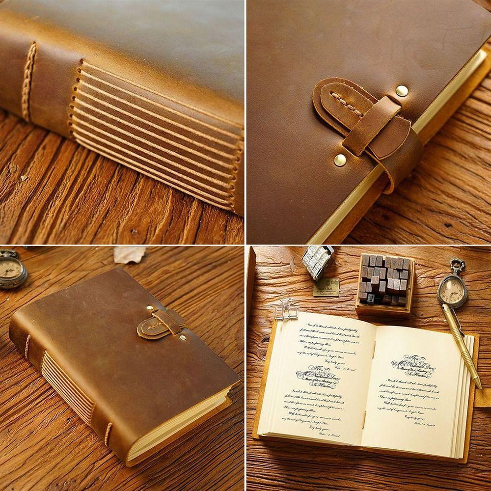Handmade Leather Bound Journal Genuine Leather Cover Sketch Notebook Travel Sketchbook  Drawing