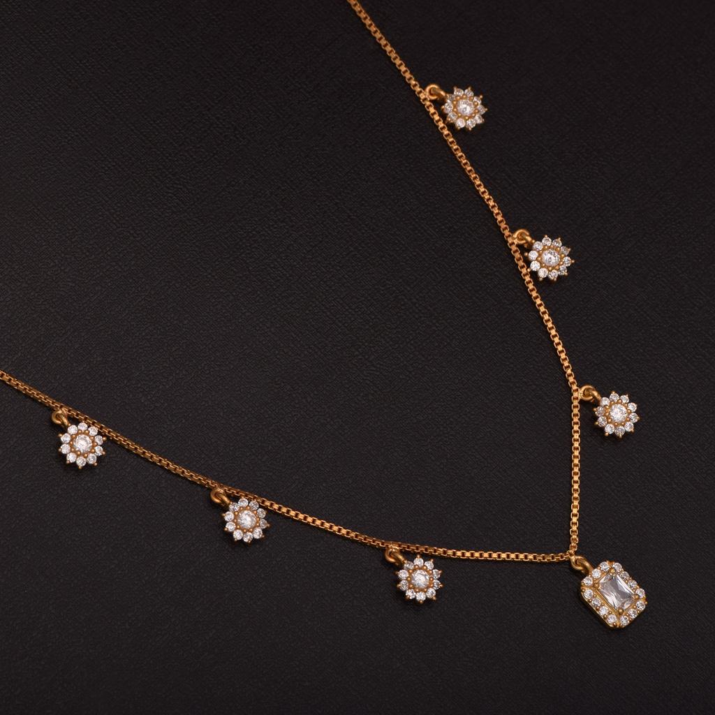 Sunburst Charm Design Gold Vermeil Necklace -925 Sterling Silver