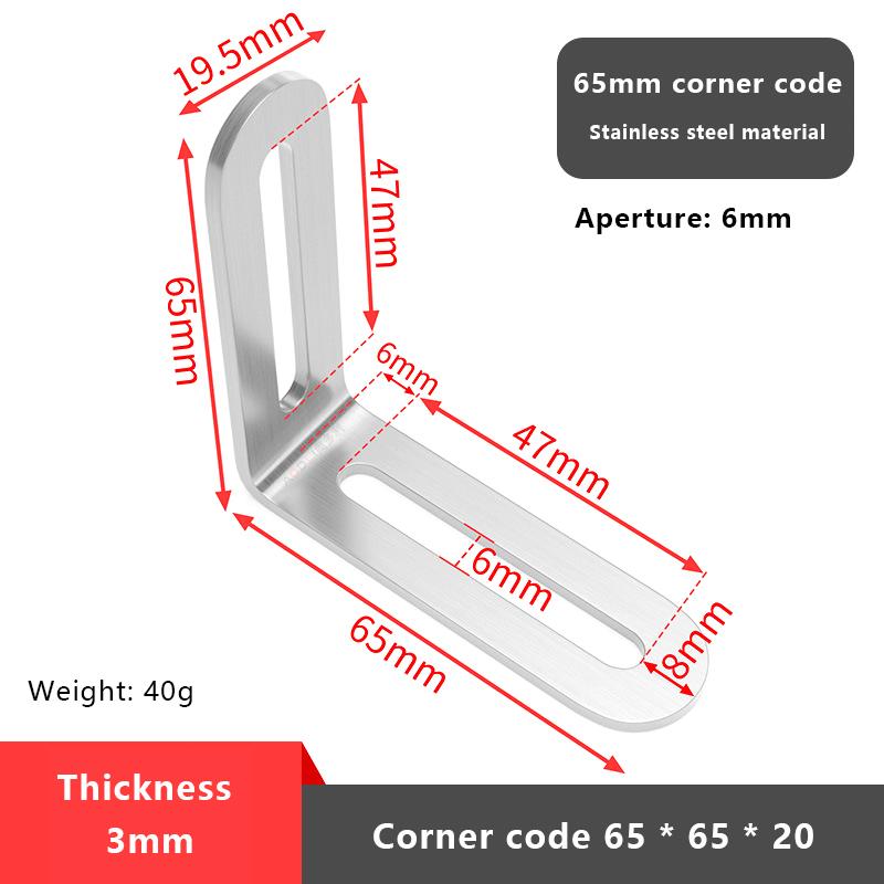 Edelstahl Verstellbarer Winkel Code Langloch Aktivität 90 ° Rechter Winkel Möbelbefestigung L-Förmiger Regalwinkel Verbinder