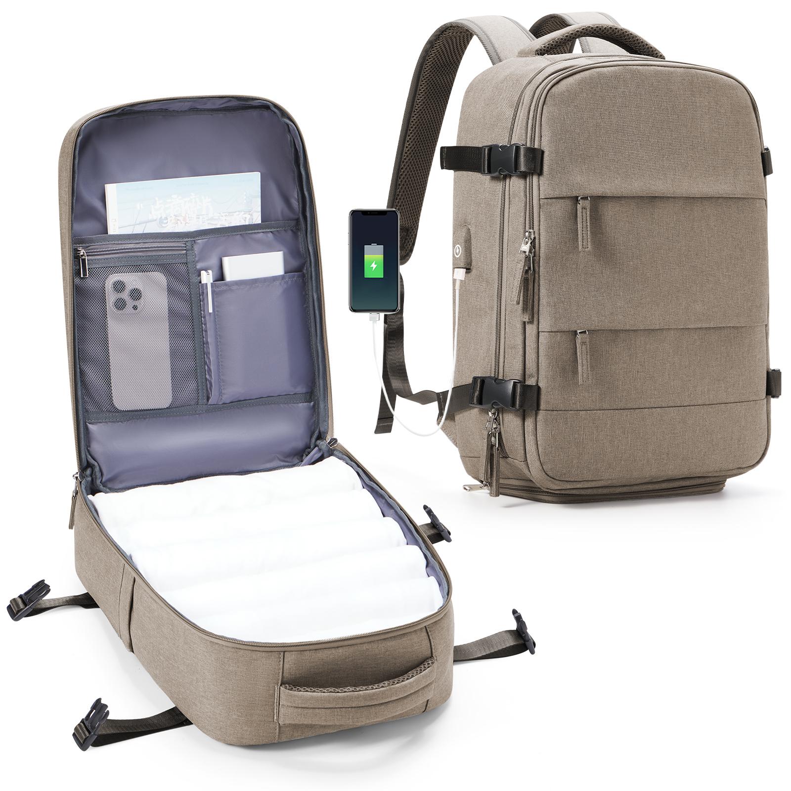 Женский Мужской Рюкзак Ручная Кладь Бизнес Сумка для Ноутбука Студенческий Дорожный Рюкзак Водонепроницаемый Ручная Кладь Рюкзак для Кабины Ryanair 40x20x25 хаки