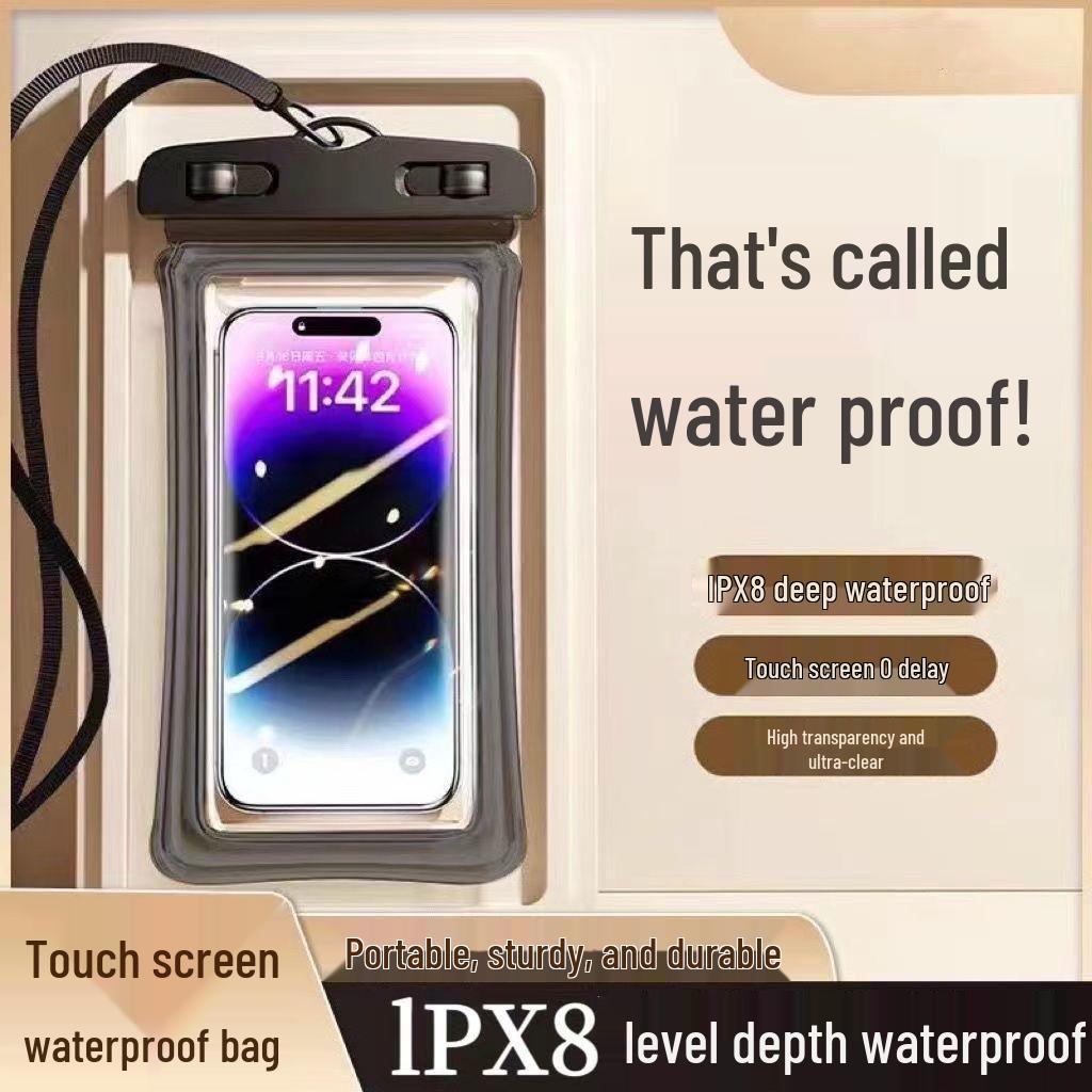 

Waterproof Touchscreen Phone Pouch for Swimming, Diving, and Photography - Sealable, Transparent, and Ideal for Rafting and Seaside Adventures