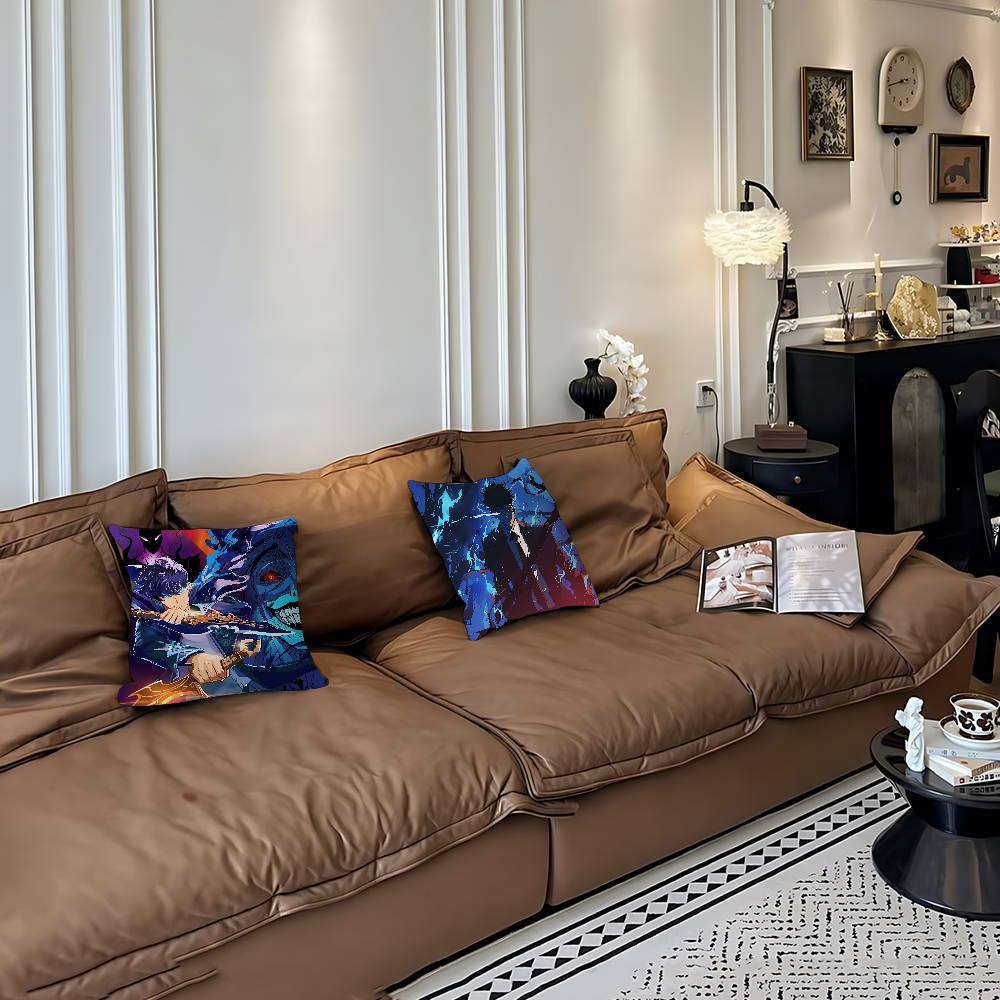 Cartoon Solo L-Leveling Kissenbezug Für Schlafzimmerzimmer Und Wohnzimmer Sofa Dekorative Kissenhülle