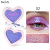 Palette di Glitter a Forma di Cuore a 8 Colori Paillettes Grandi Adesivi per Corpo Viso Gel Oro Argento Viola Flash Scintillante Ombretto Monocromatico