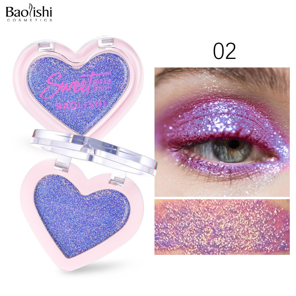 Palette di Glitter a Forma di Cuore a 8 Colori Paillettes Grandi Adesivi per Corpo Viso Gel Oro Argento Viola Flash Scintillante Ombretto Monocromatico