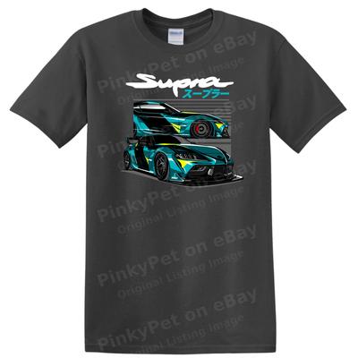 Supra Car Graphic T Shirt Cool Art Design Racing Theme Auto Enthusiast Tee